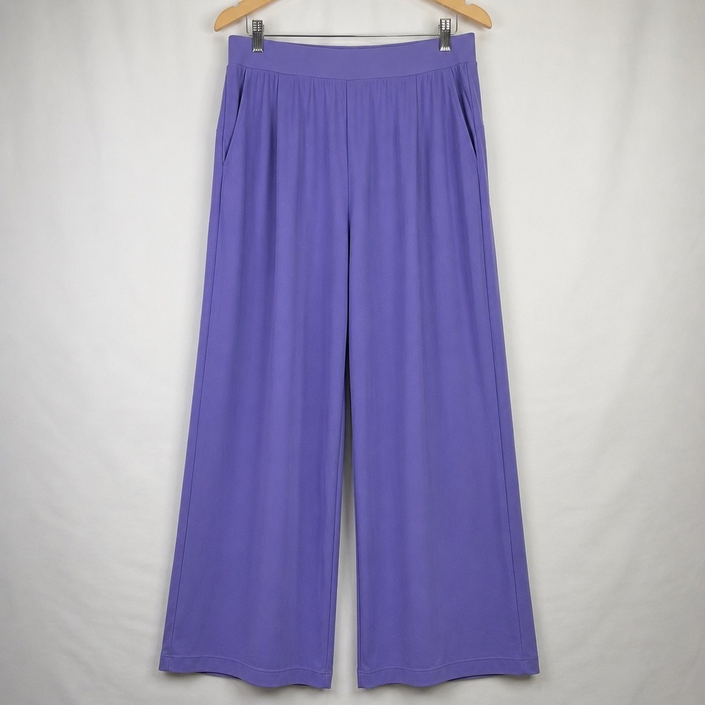 Halara Purple High Waisted Wide Leg Pleated Trousers with Pockets